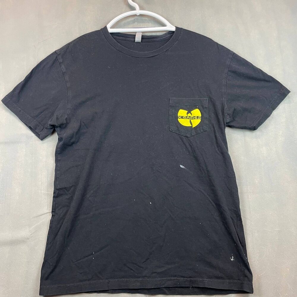 Next Level X-Games Men M Black T-Shirt Wu-Tang Logo Protect Ya Deck Short Sleeve